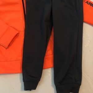 Under Armour Matching Sets - Neon orange and gray pant and hooded jacket set Under Armour Matching Sets - Neon orange and gray pant and hooded jacket set